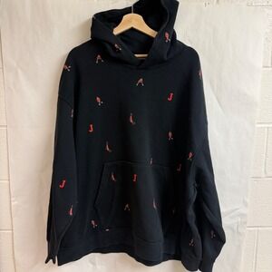 Jordan Air Jumpman Essentials All Over Print Hoodie Mens 3XL Black 23 Pullover